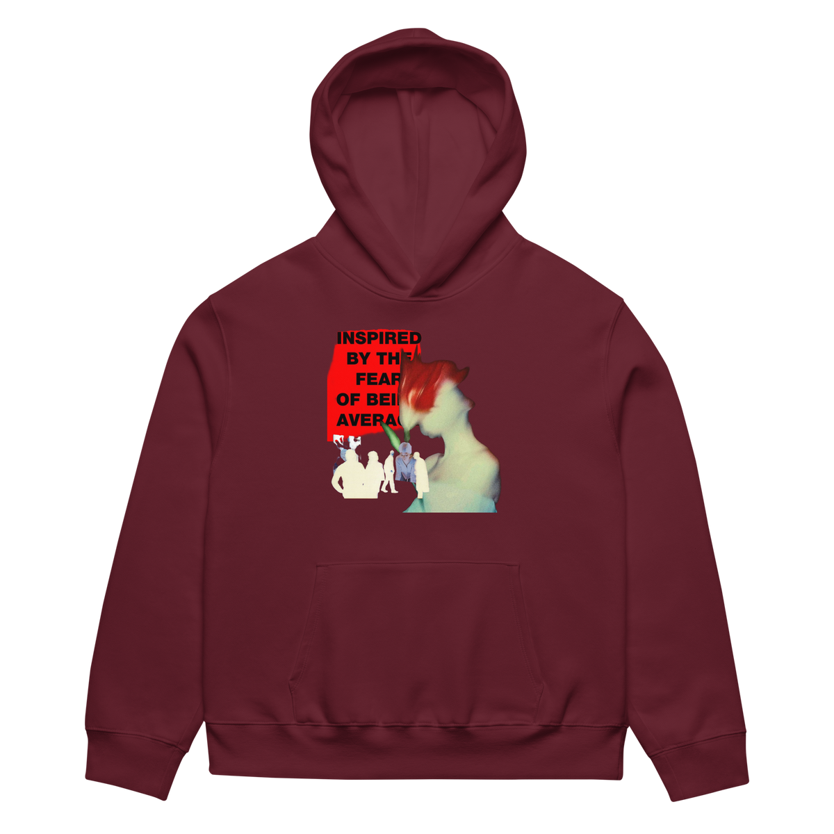 RICH NONSENSE HOODIE UNISEX DRUG DEAL BLUES MAROON FRONT